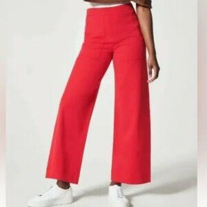SPANX On The Go Cropped Wide Leg Pant in Red NWT